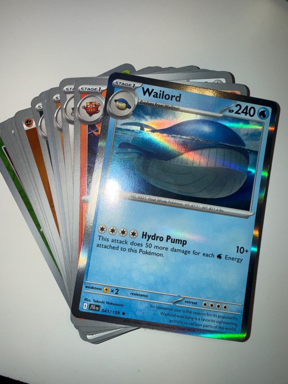 20 Pokemon Wailord Holographic Blue Trading Card